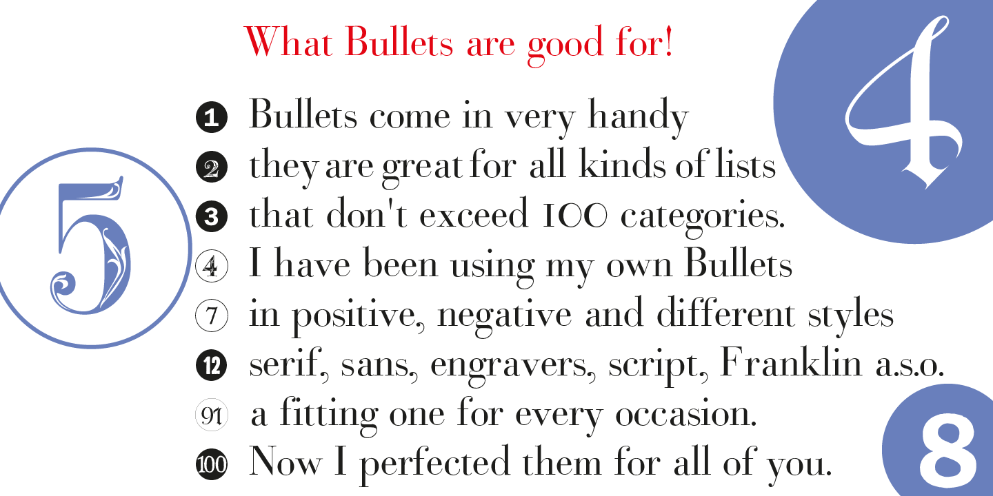 Bullets Royal Bavarian pos Font preview